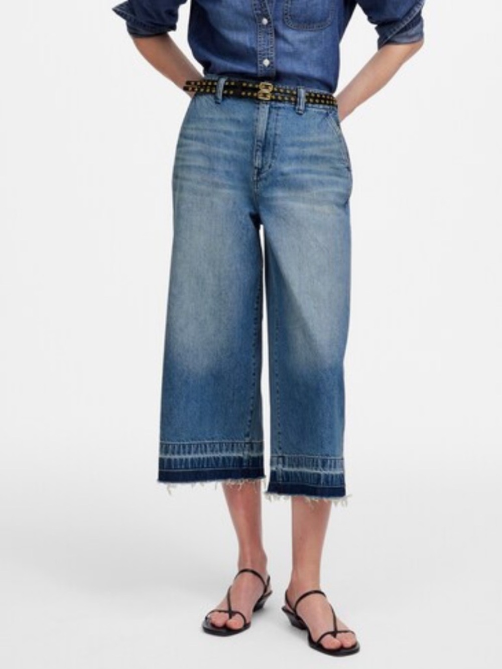 Madewell Medium Wash Denim Culottes Size 28 NEW